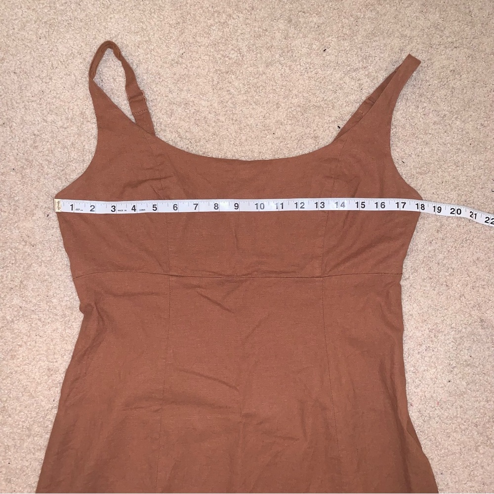 Urban Outfitters Sleeveless Mini Dress Tan/Chocolate Brown - Picture 7 of 8